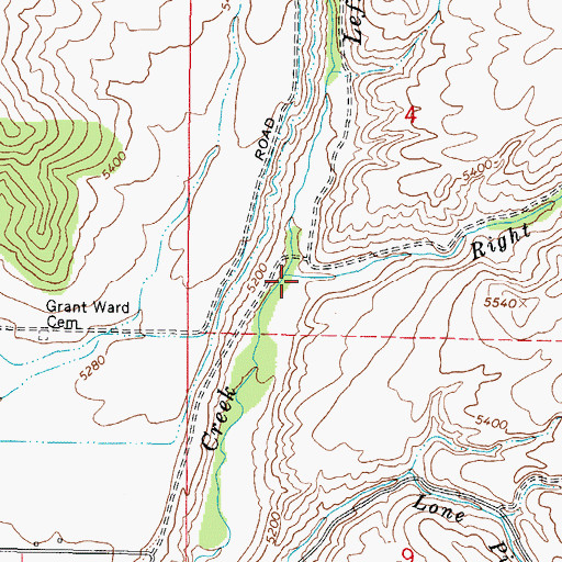 Topographic Map of Left Hand Fork Marsh Creek, ID