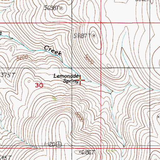 Topographic Map of Lemonade Spring, ID