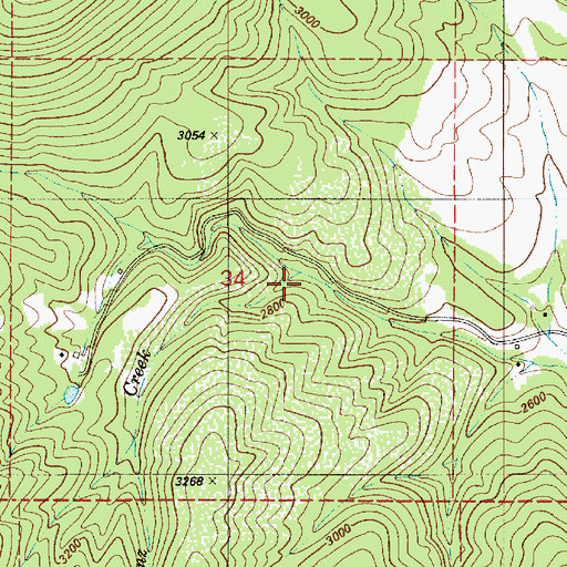 Topographic Map of Lenz Creek, ID