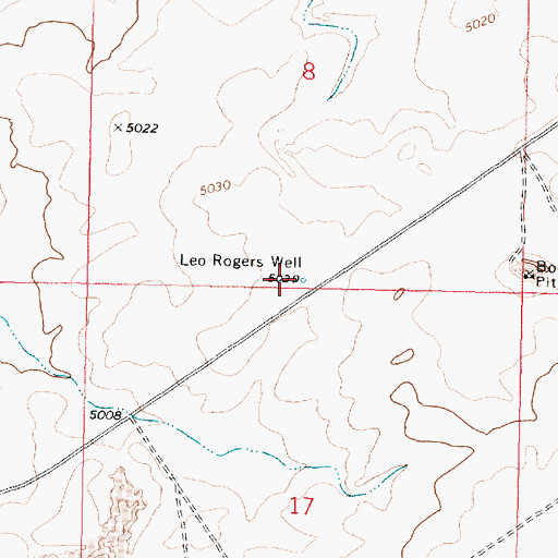 Topographic Map of Leo Rogers Well, ID