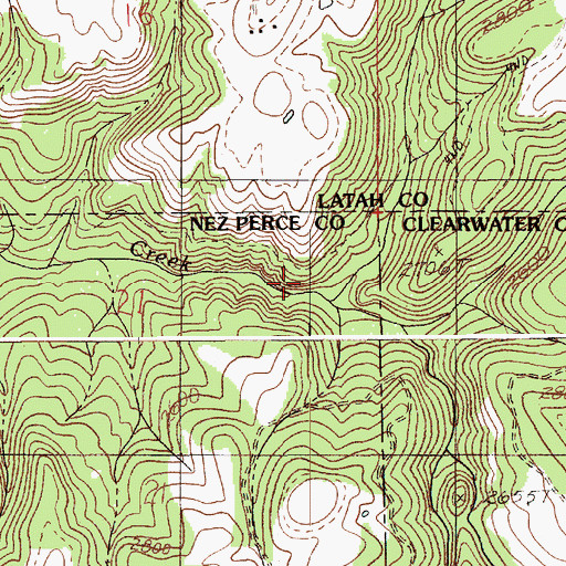 Topographic Map of Leopold Creek, ID