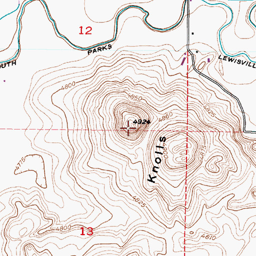 Topographic Map of Lewisville Knolls, ID