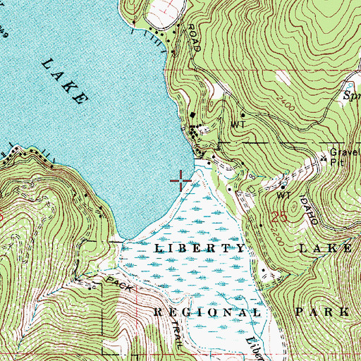 Topographic Map of Liberty Creek, WA