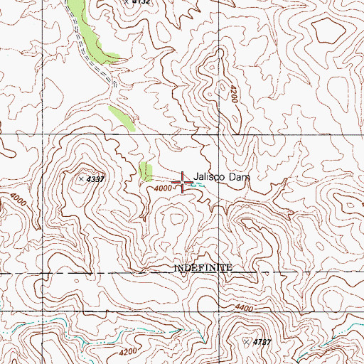 Topographic Map of Jalisco Dam, AZ