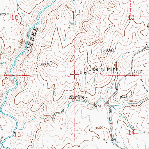 Topographic Map of Liberty Mine, ID