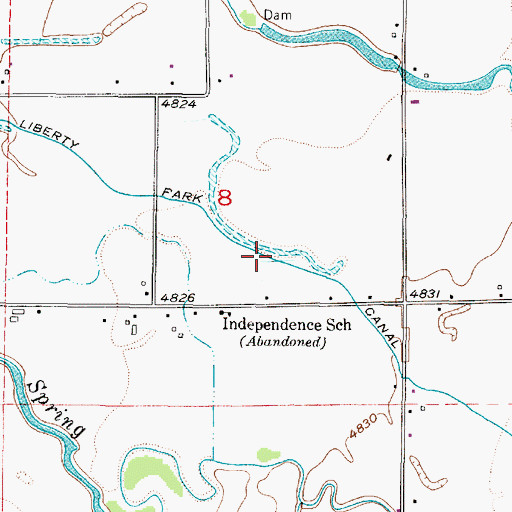 Topographic Map of Liberty Park Canal, ID