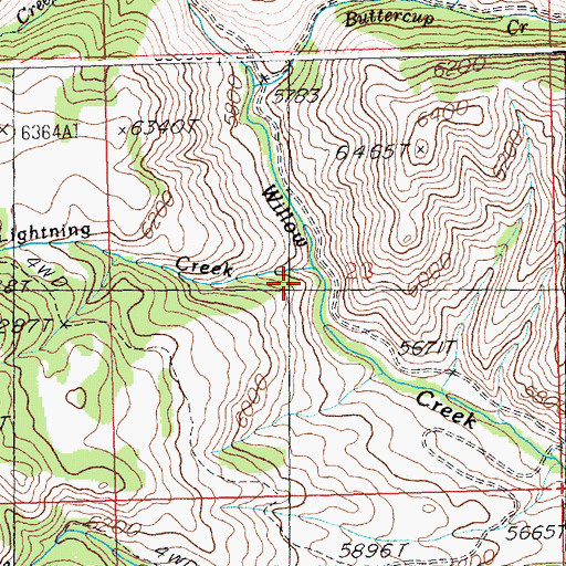 Topographic Map of Lightning Creek, ID