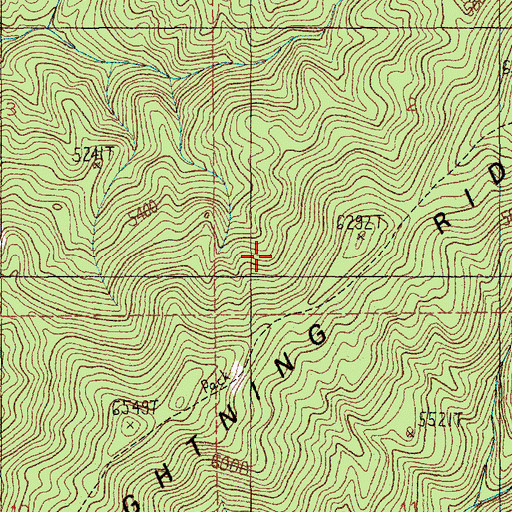 Topographic Map of Lightning Ridge, ID