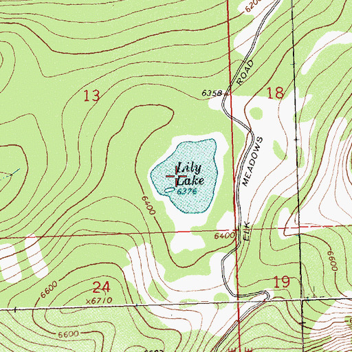 Topographic Map of Lily Lake, ID
