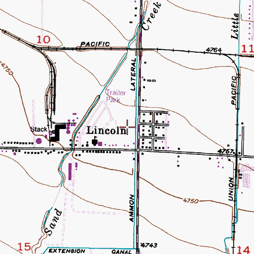 Topographic Map of Lincoln, ID