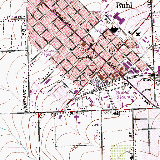 Topographic Map of Lincoln School, ID