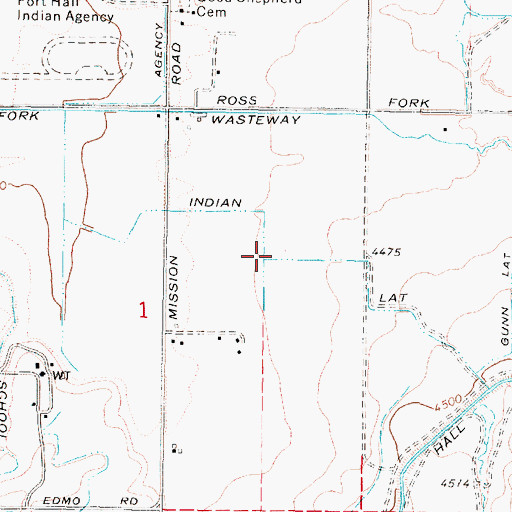 Topographic Map of Lindian Lateral, ID