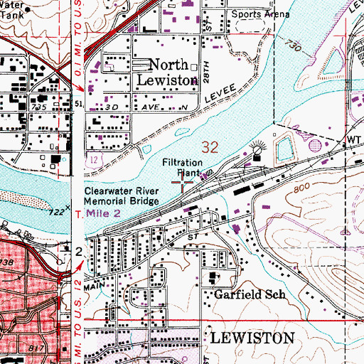 Topographic Map of Lindsay Creek, ID
