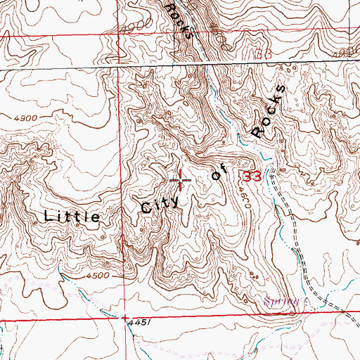 Topographic Map of Little City of Rocks, ID