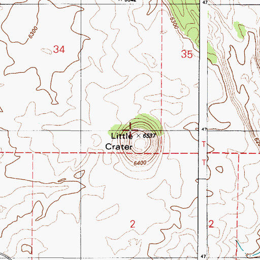 Topographic Map of Little Crater, ID