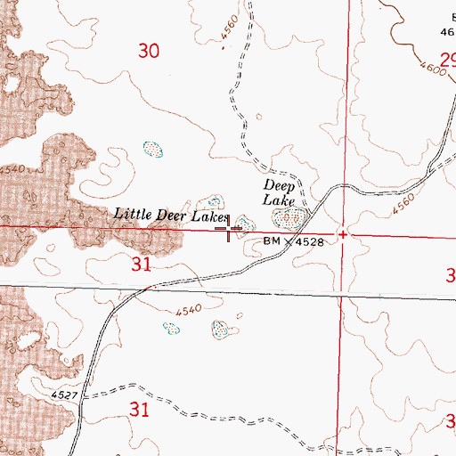 Topographic Map of Little Deer Lakes, ID