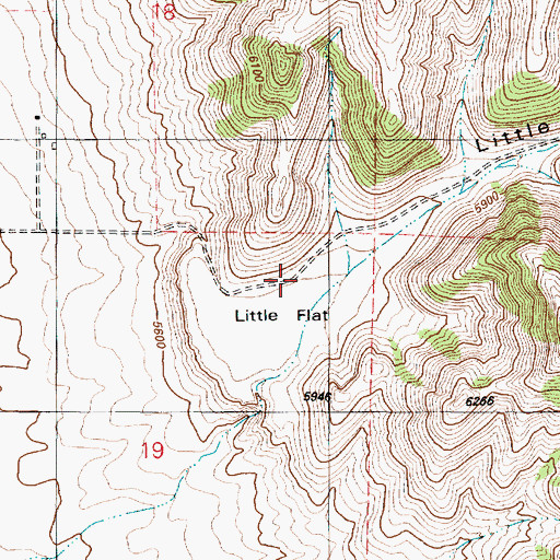 Topographic Map of Little Flat Canyon, ID