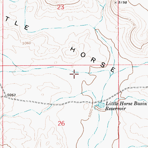 Topographic Map of Little Horse Basin, ID