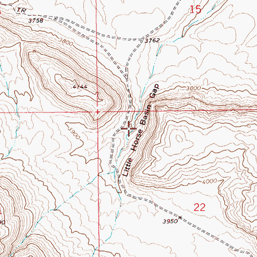 Topographic Map of Little Horse Basin Gap, ID