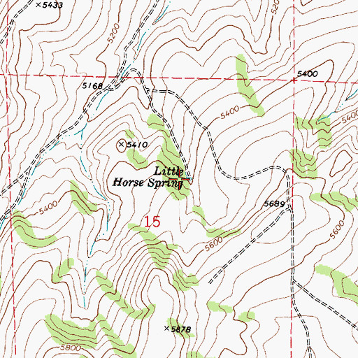 Topographic Map of Little Horse Spring, ID