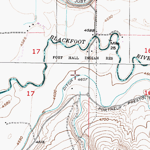 Topographic Map of Little Indian Ditch, ID