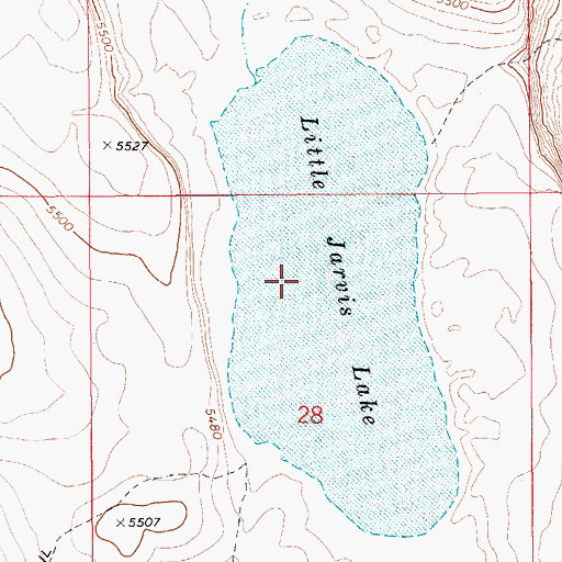 Topographic Map of Little Jarvis Lake, ID