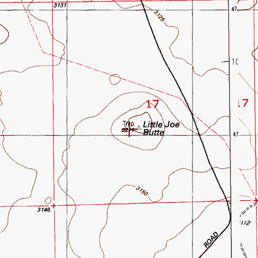 Topographic Map of Little Joe Butte, ID