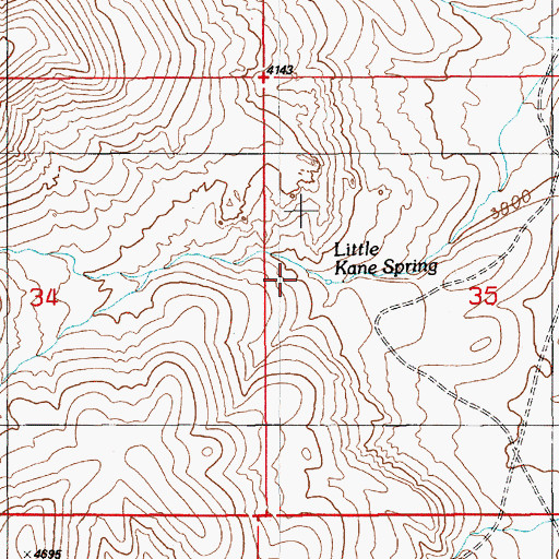 Topographic Map of Little Kane Spring, ID