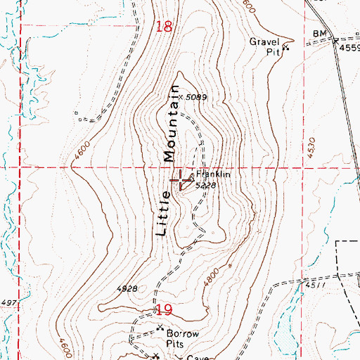 Topographic Map of Little Mountain, ID