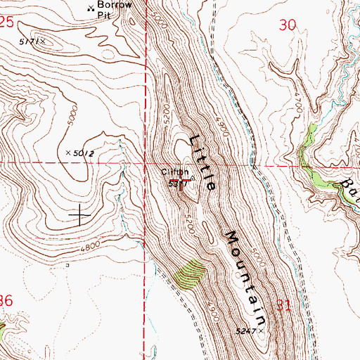 Topographic Map of Little Mountain, ID