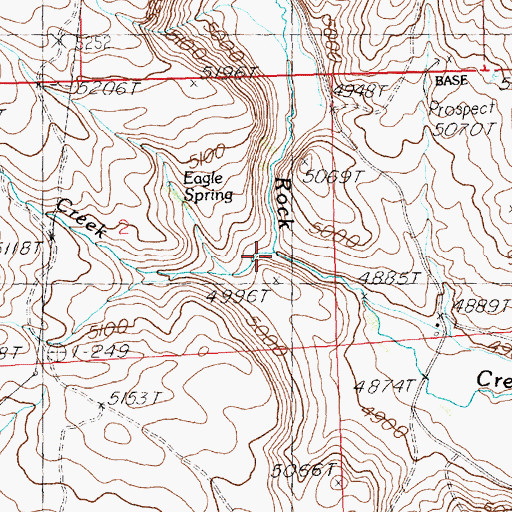 Topographic Map of Little Poison Creek, ID