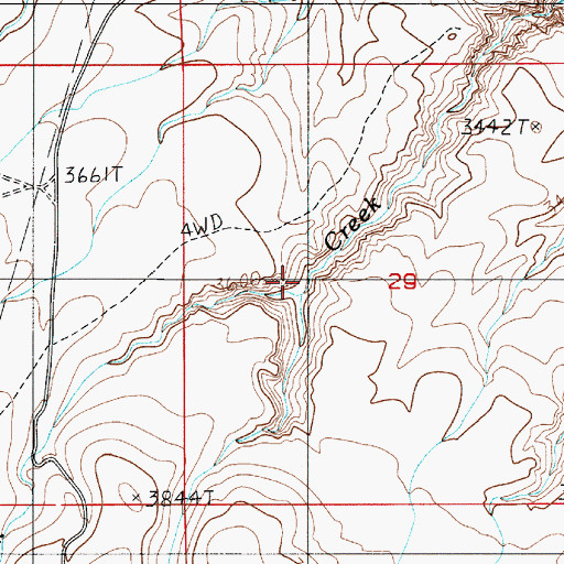 Topographic Map of Little Poison Creek, ID