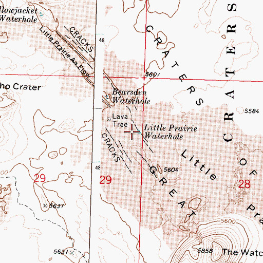 Topographic Map of Little Prairie Waterhole, ID