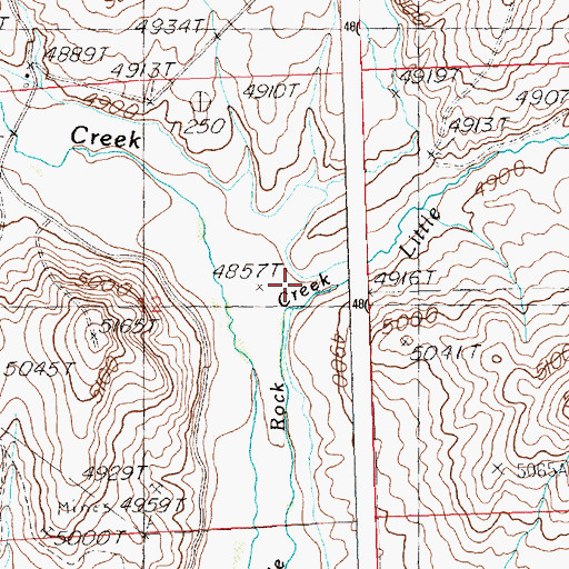 Topographic Map of Little Rock Creek, ID
