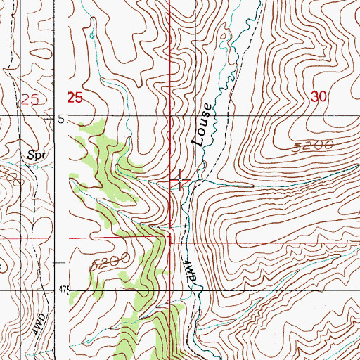 Topographic Map of Little Sawmill Creek, ID