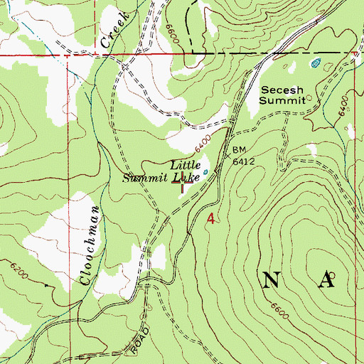 Topographic Map of Little Summit Lake, ID