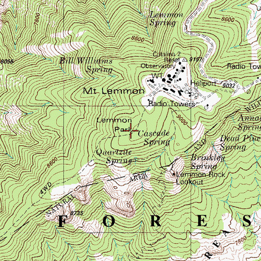 Topographic Map of Lemmon Park, AZ