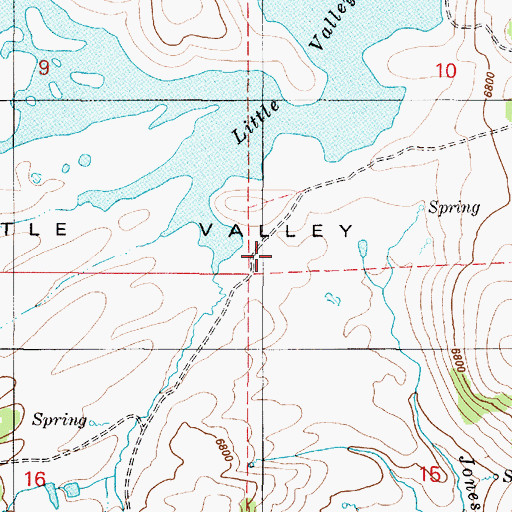 Topographic Map of Little Valley, ID