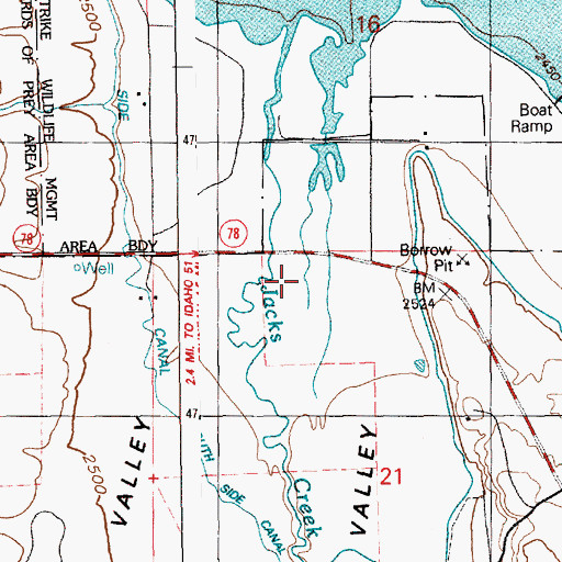 Topographic Map of Little Valley, ID