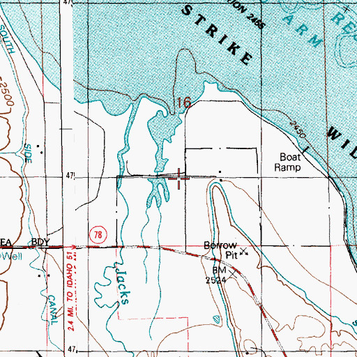 Topographic Map of Little Valley School, ID