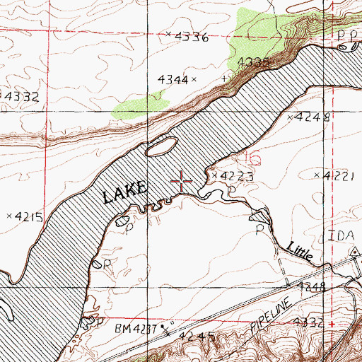 Topographic Map of Little Warm Creek, ID