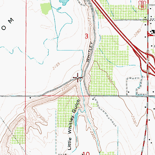 Topographic Map of Little Whitley Gulch, ID