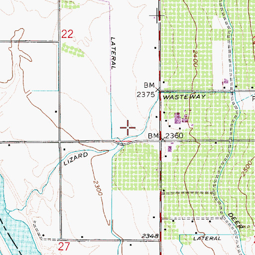 Topographic Map of Lizard Wasteway, ID