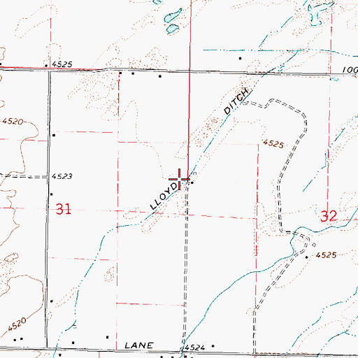 Topographic Map of Lloyd Ditch, ID