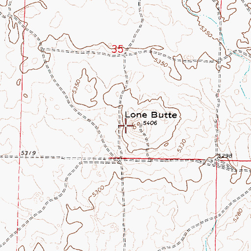 Topographic Map of Lone Butte, ID