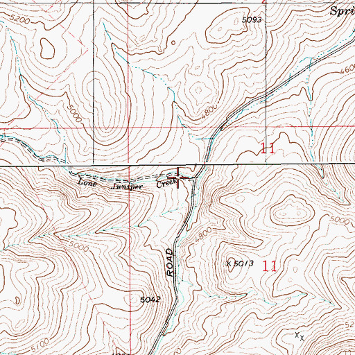 Topographic Map of Lone Juniper Creek, ID
