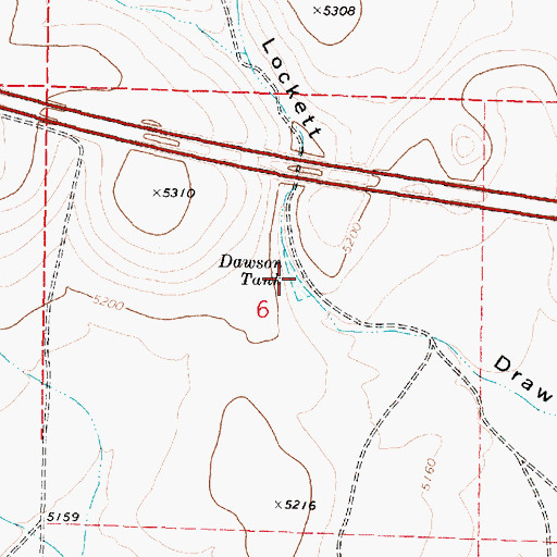 Topographic Map of Dawson Tank, AZ