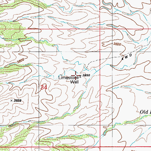 Topographic Map of Limestone Well, AZ