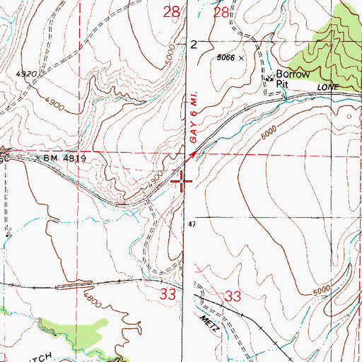 Topographic Map of Lone Pine Canyon, ID