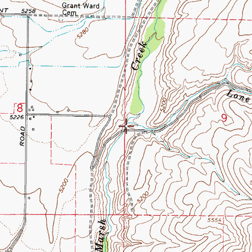 Topographic Map of Lone Pine Creek, ID